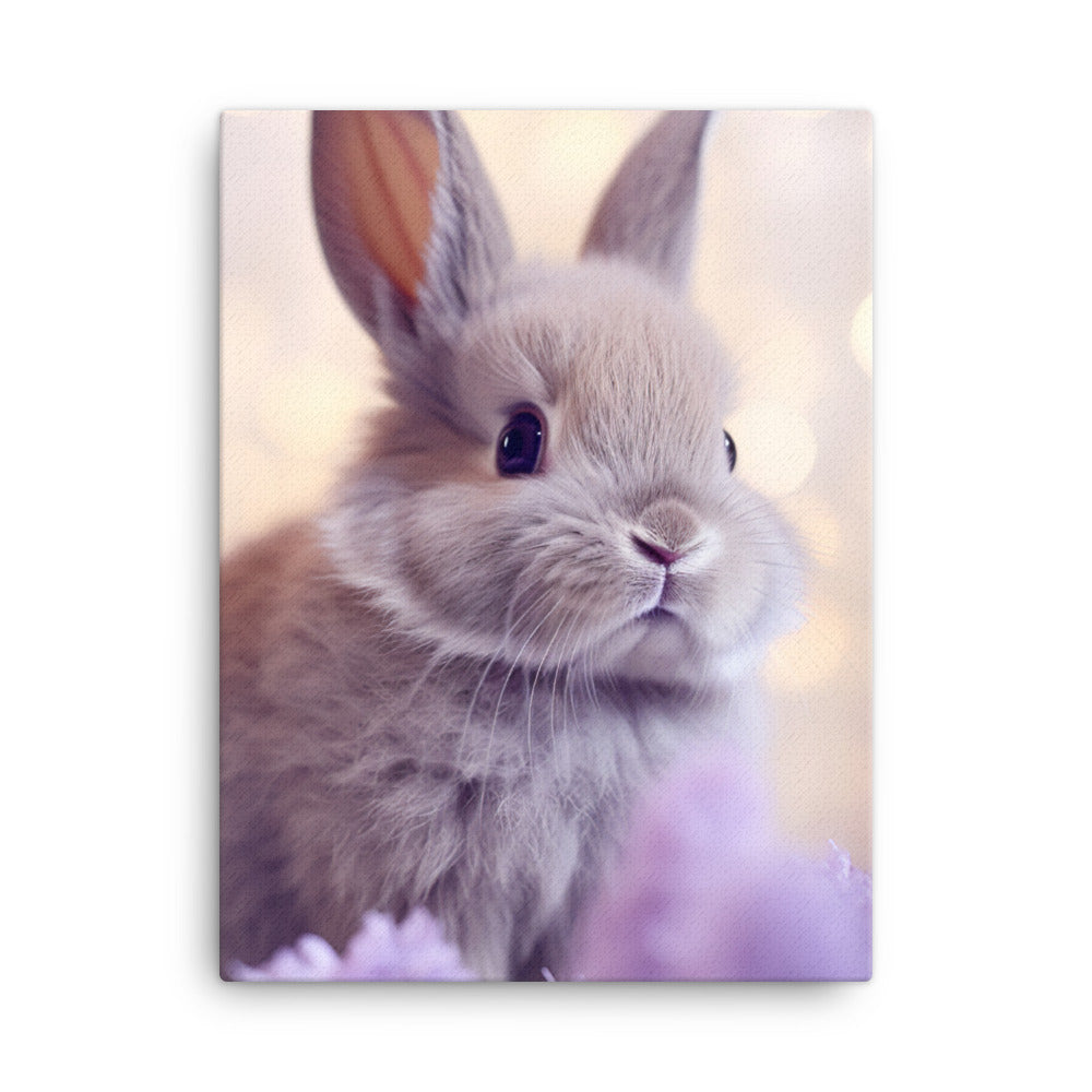 Adorable Lilac Bunny Canvas - PosterfyAI.com