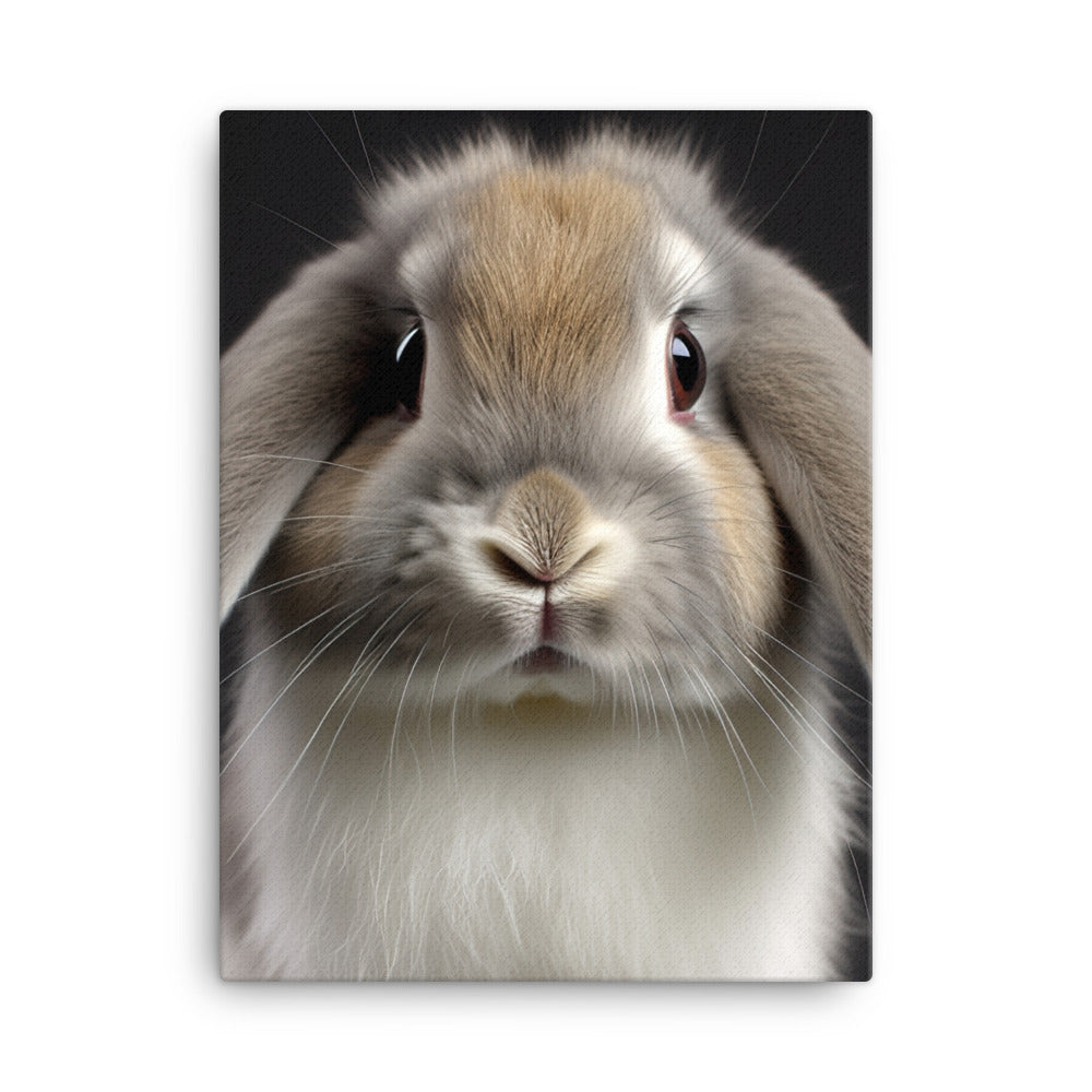 Mini Lop Bunny Canvas - PosterfyAI.com