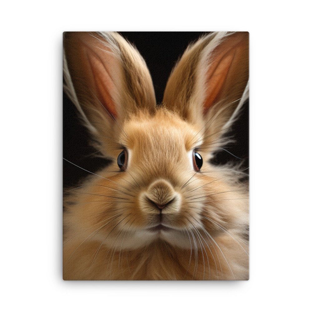 Charming Lionhead Bunny Canvas - PosterfyAI.com