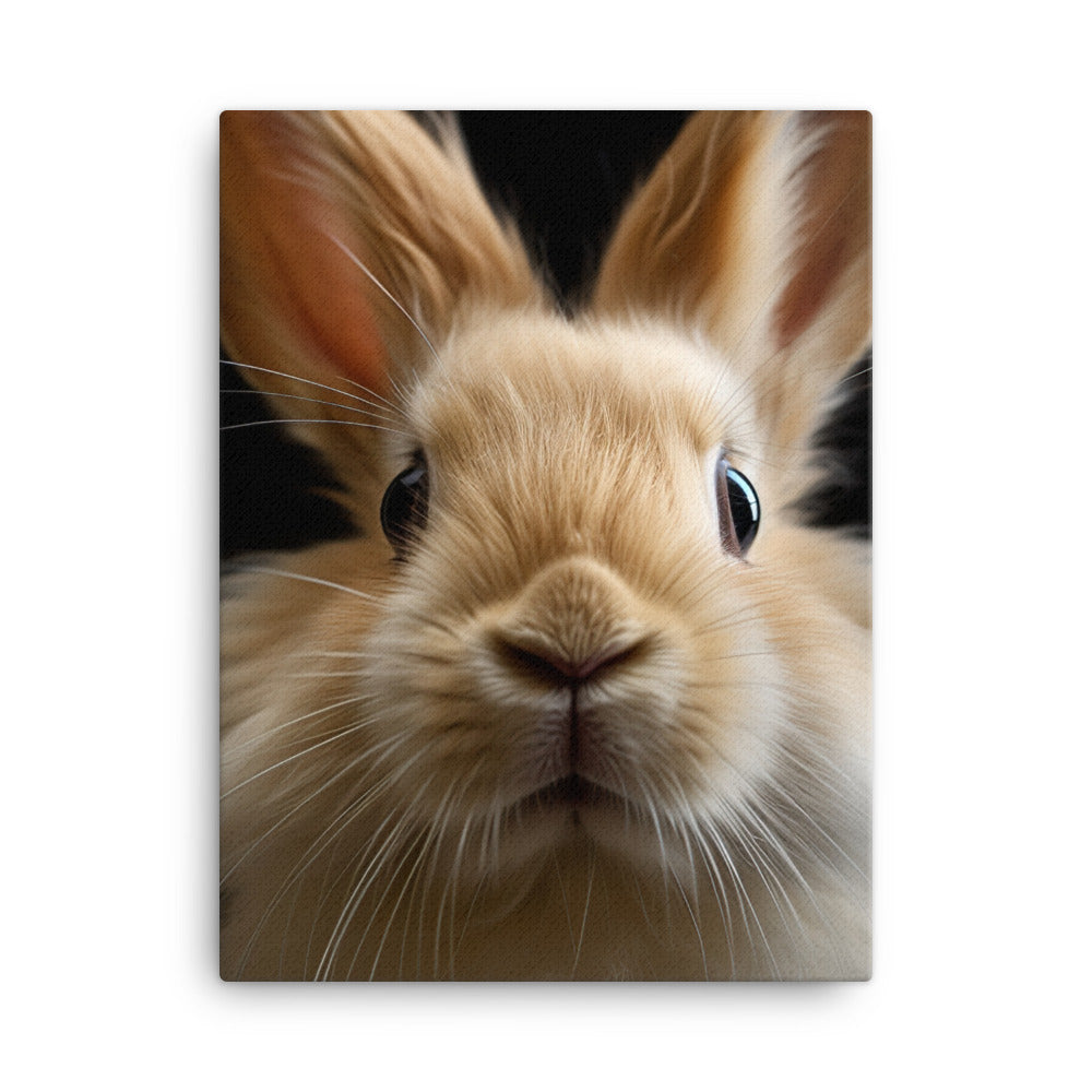 Charming Lionhead Bunny Canvas - PosterfyAI.com