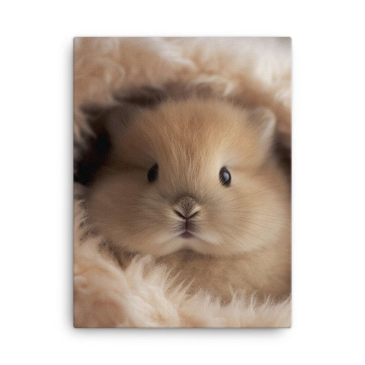 Adorable Jersey Wooly Bunny Canvas - PosterfyAI.com