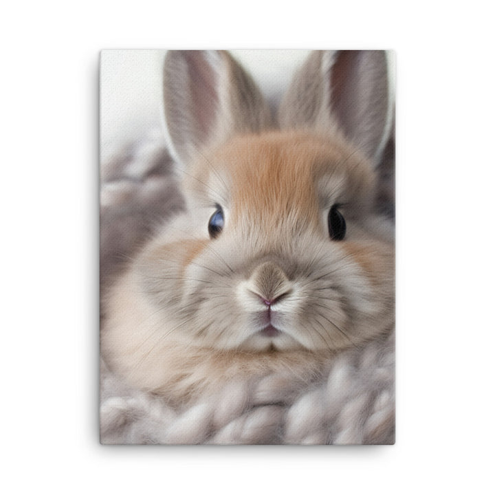 Adorable Jersey Wooly Bunny Canvas - PosterfyAI.com