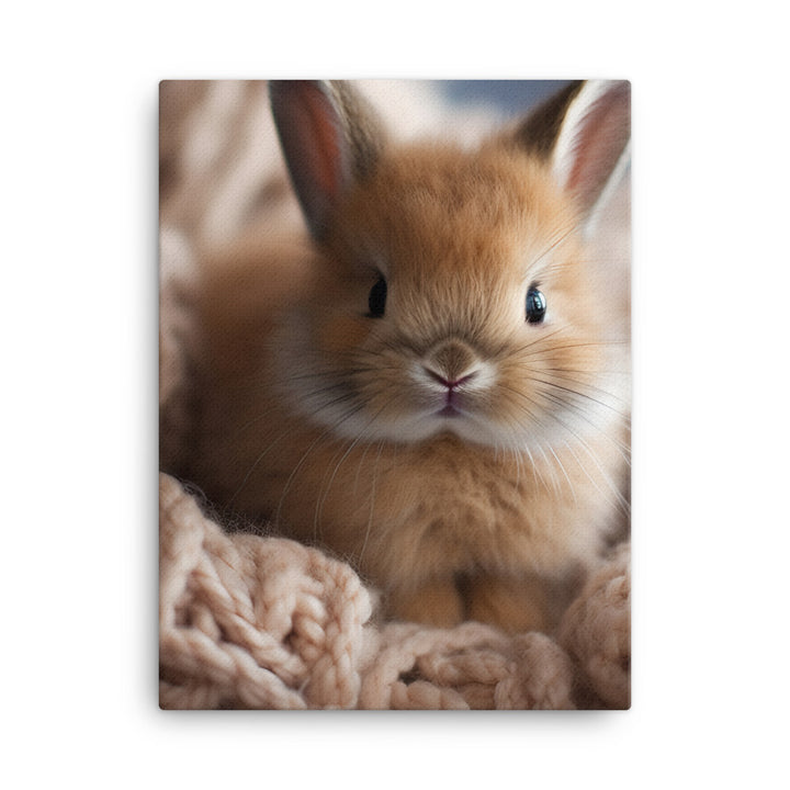 Adorable Jersey Wooly Bunny Canvas - PosterfyAI.com