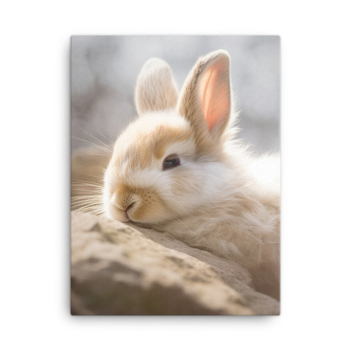 Himalayan Bunny in a Cozy Setting Canvas - PosterfyAI.com