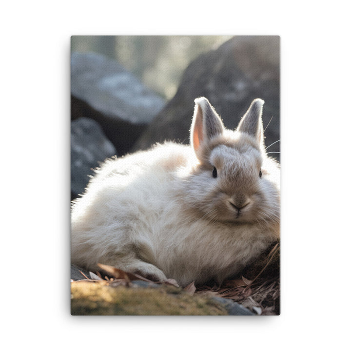 Himalayan Bunny in a Cozy Setting Canvas - PosterfyAI.com