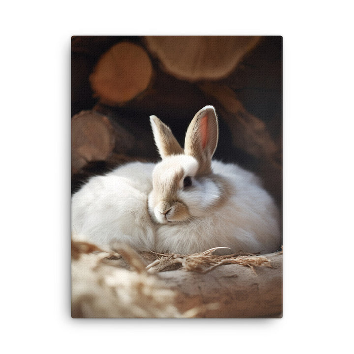 Himalayan Bunny in a Cozy Setting Canvas - PosterfyAI.com