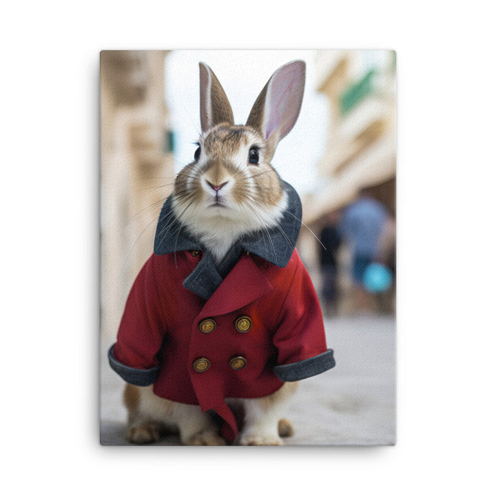 Havana Bunny with a Stylish Pose Canvas - PosterfyAI.com