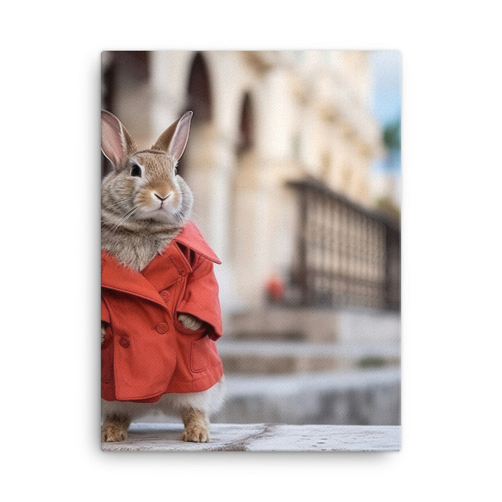 Havana Bunny with a Stylish Pose Canvas - PosterfyAI.com