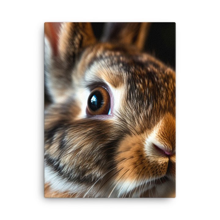 Charming Harlequin Bunny Canvas - PosterfyAI.com