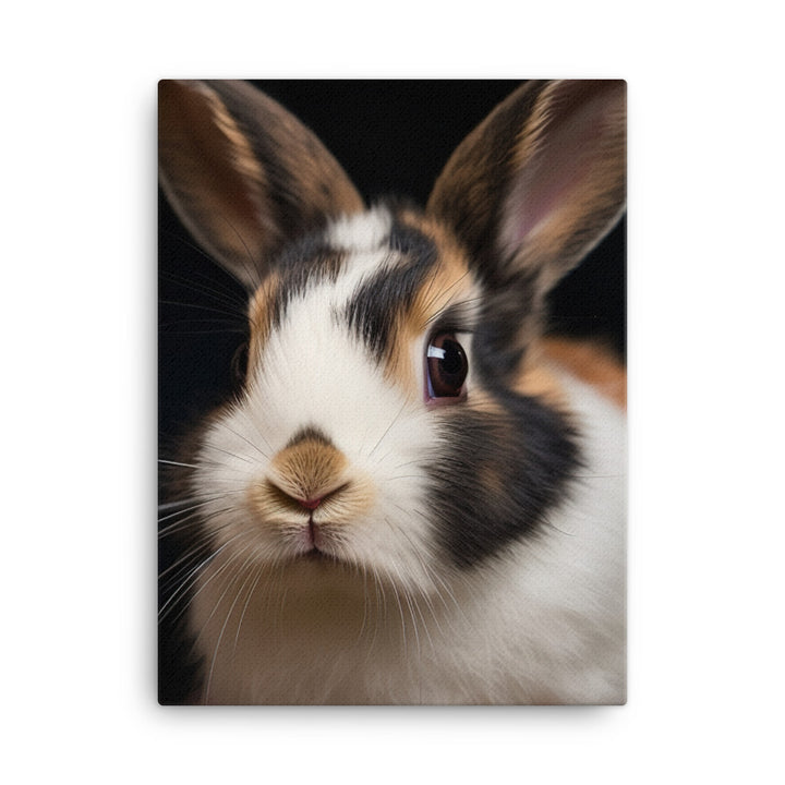 Adorable Harlequin Bunny Canvas - PosterfyAI.com