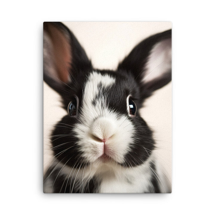 Adorable Harlequin Bunny Canvas - PosterfyAI.com