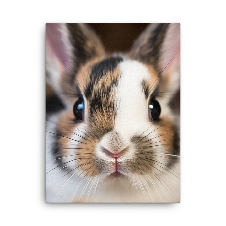 Adorable Harlequin Bunny Canvas - PosterfyAI.com