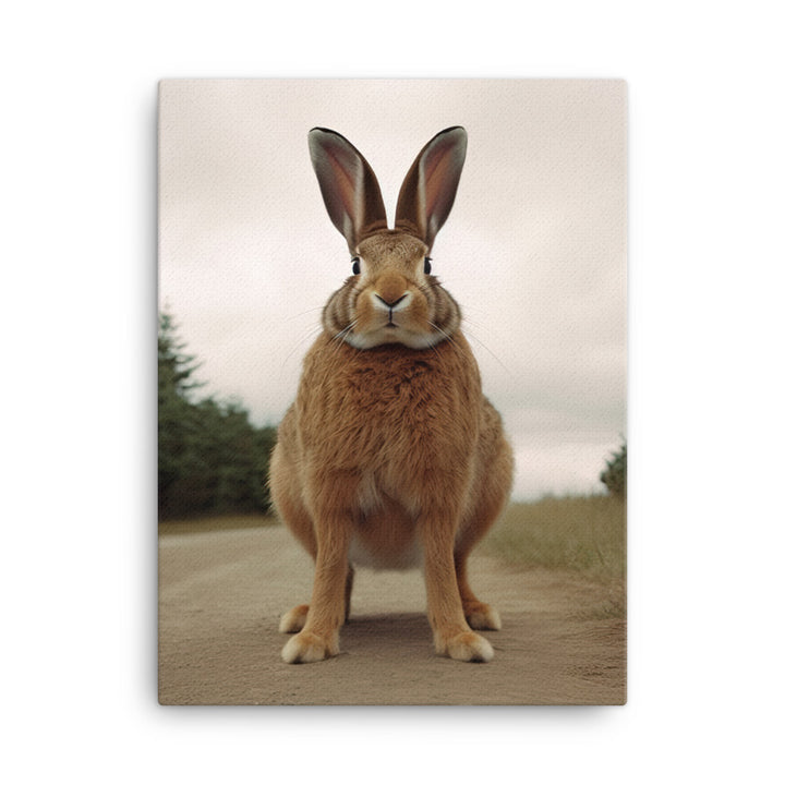 Flemish Giant Bunny with a Majestic Stance Canvas - PosterfyAI.com
