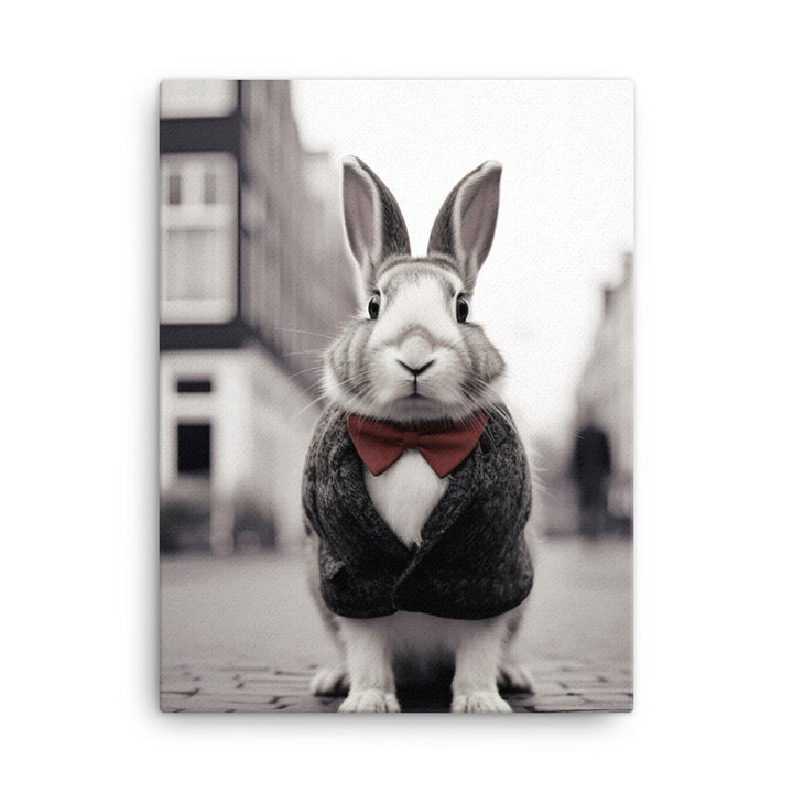 Dutch Bunny with a Stylish Pose Canvas - PosterfyAI.com