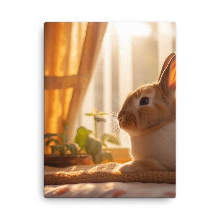 Dutch Bunny in a Cozy Setting Canvas - PosterfyAI.com