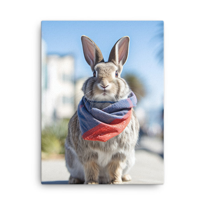 Californian Bunny with a Stylish Pose Canvas - PosterfyAI.com