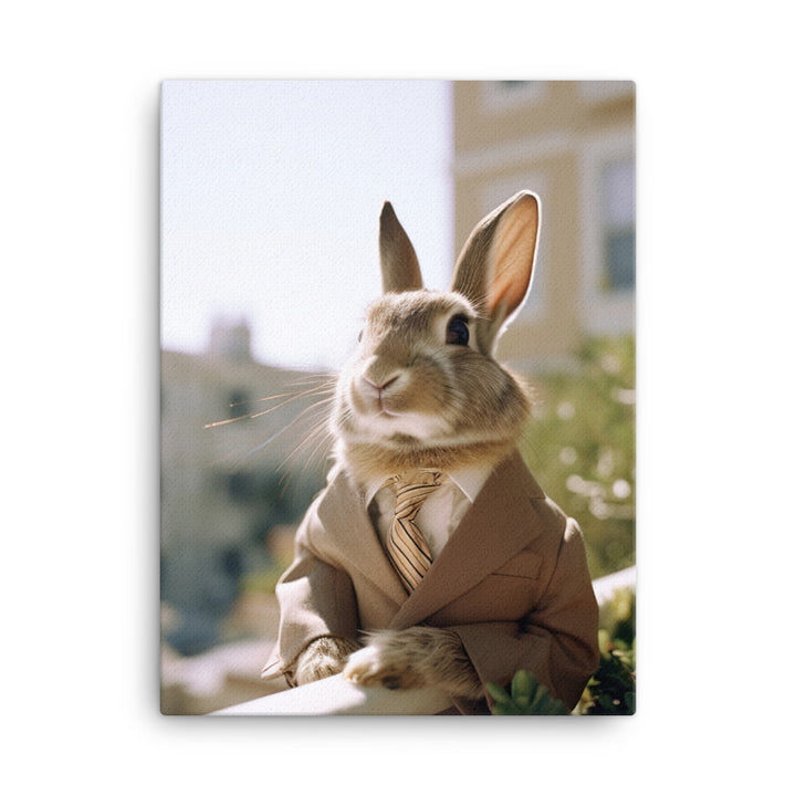 Californian Bunny with a Stylish Pose Canvas - PosterfyAI.com