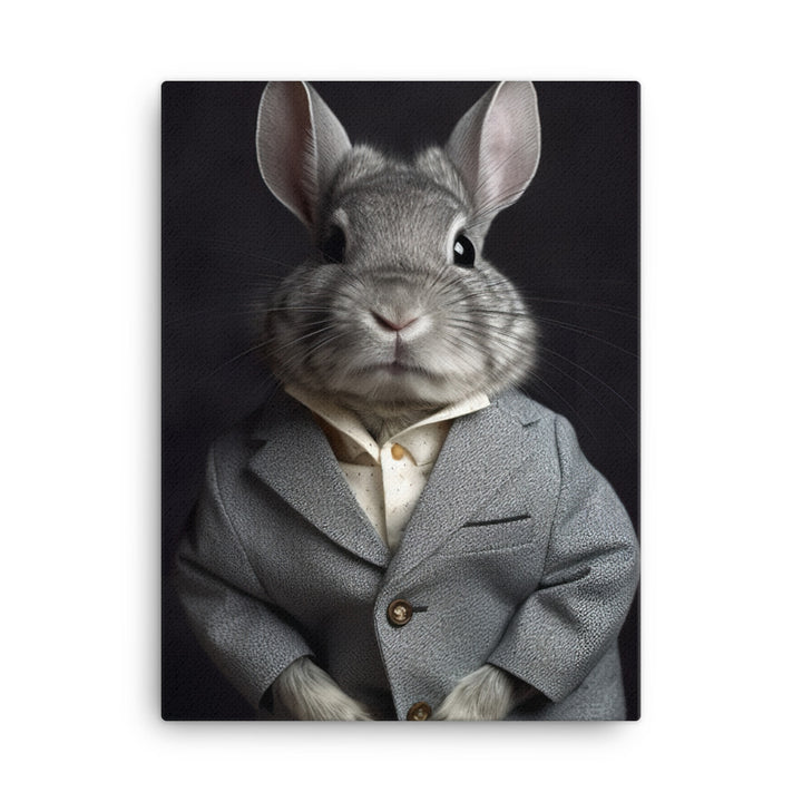 Chinchilla Bunny with a Stylish Pose Canvas - PosterfyAI.com