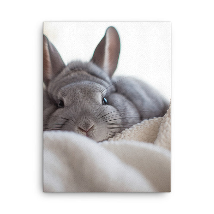 Chinchilla Bunny in a Cozy Setting Canvas - PosterfyAI.com