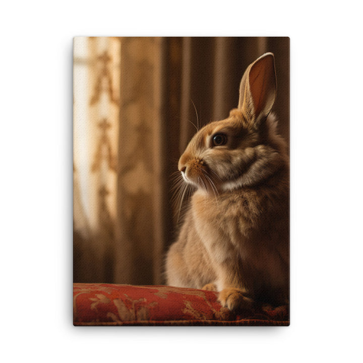 Britannia Petite Bunny in a Cozy Setting Canvas - PosterfyAI.com