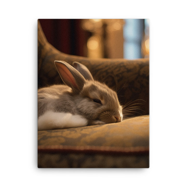 Britannia Petite Bunny in a Cozy Setting Canvas - PosterfyAI.com