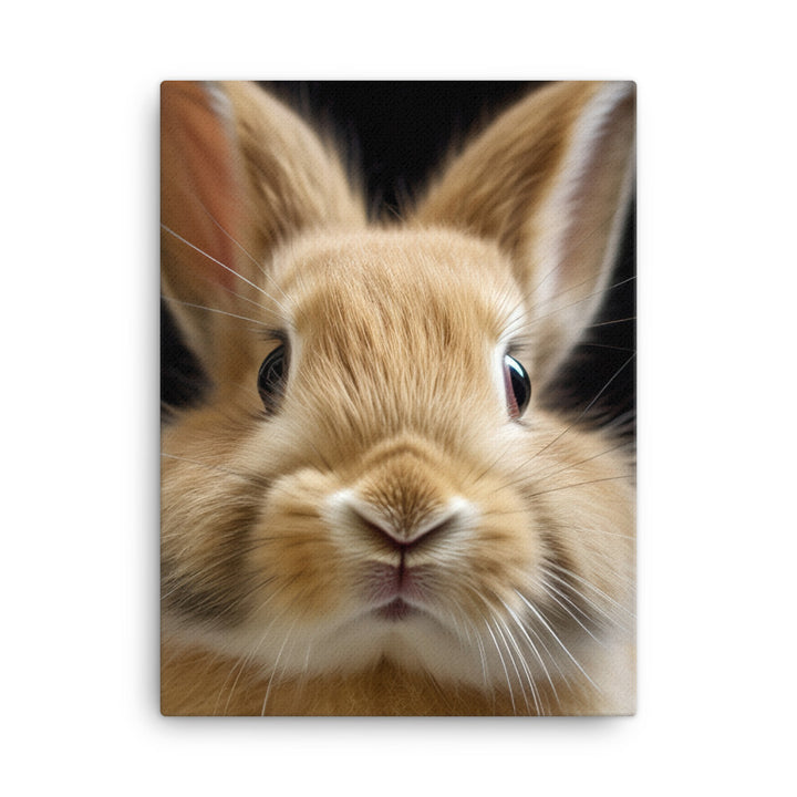 Portrait of a Fluffy American Bunny Canvas - PosterfyAI.com