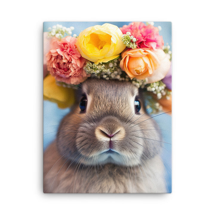American Bunny with a Crown Canvas - PosterfyAI.com