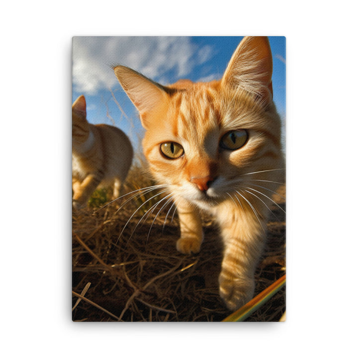 Playful Nature of Somali Cat Canvas - PosterfyAI.com