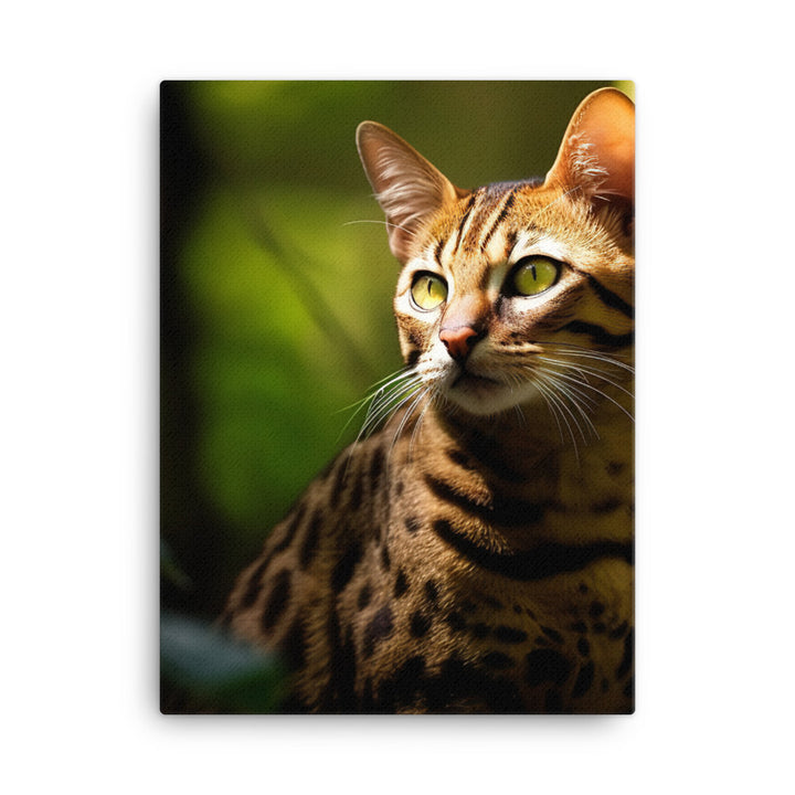 Wild Beauty of Ocicat Cat Canvas - PosterfyAI.com