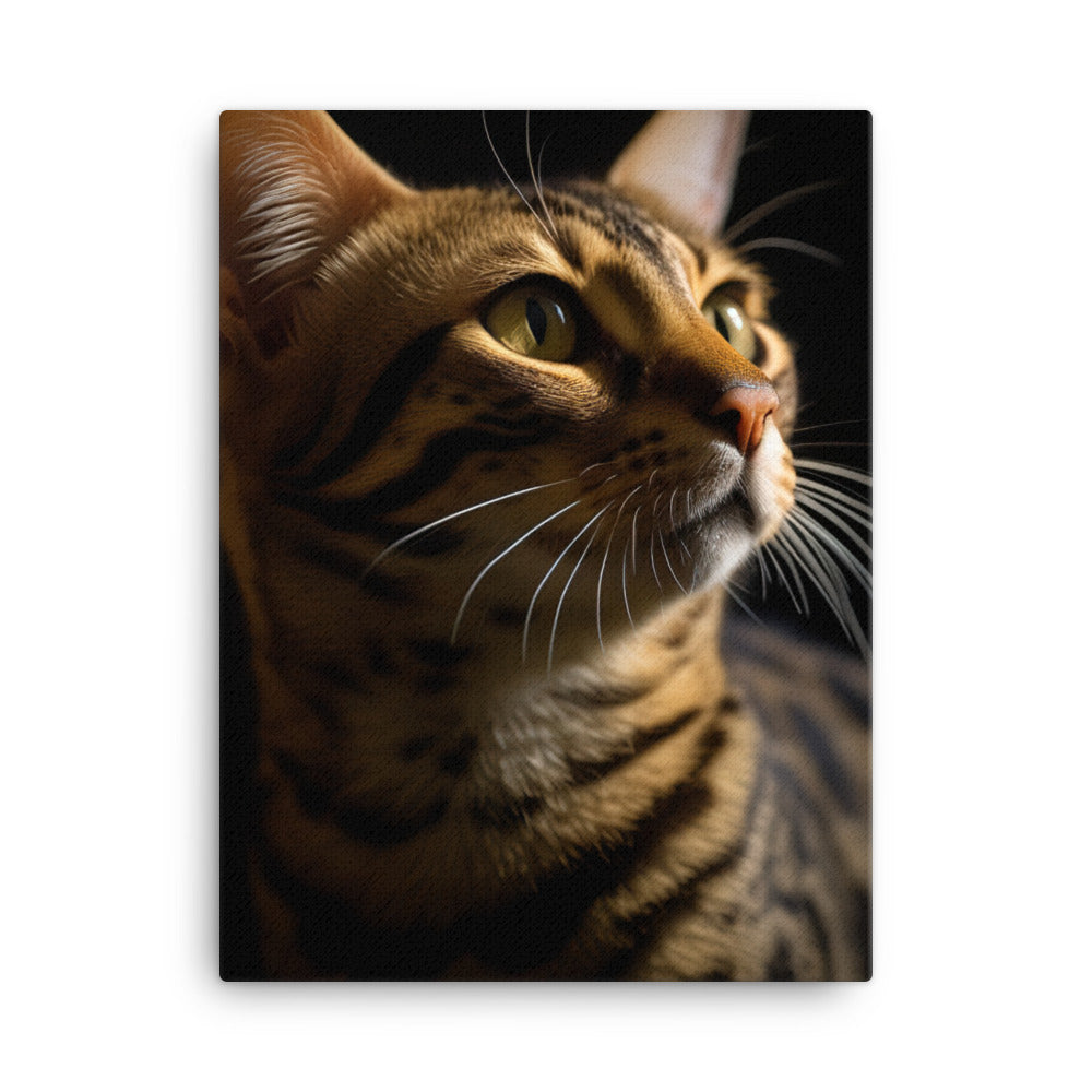Majestic Beauty of Ocicat Cat Canvas - PosterfyAI.com