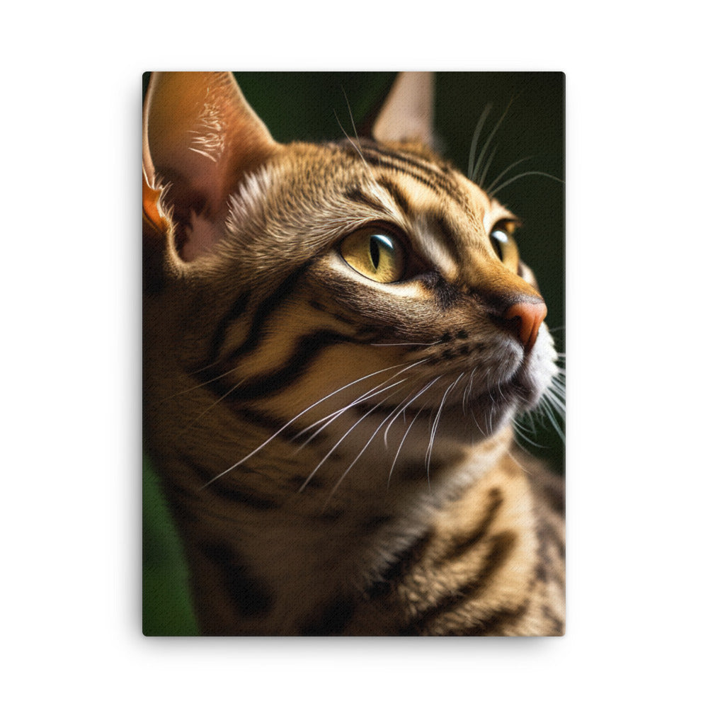 Majestic Beauty of Ocicat Cat Canvas - PosterfyAI.com