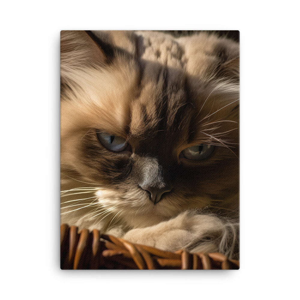 Luxurious Fur of Himalayan Cat Canvas - PosterfyAI.com