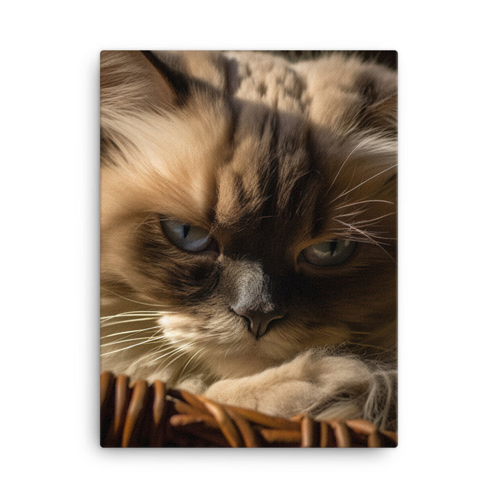 Luxurious Fur of Himalayan Cat Canvas - PosterfyAI.com