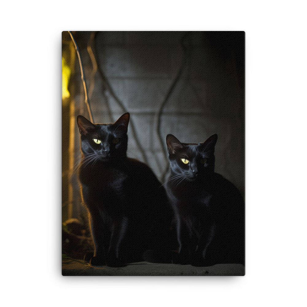 Elegance of Bombay Cats Canvas - PosterfyAI.com