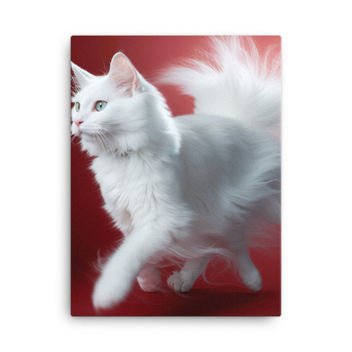 Turkish Angora Cat Canvas - PosterfyAI.com