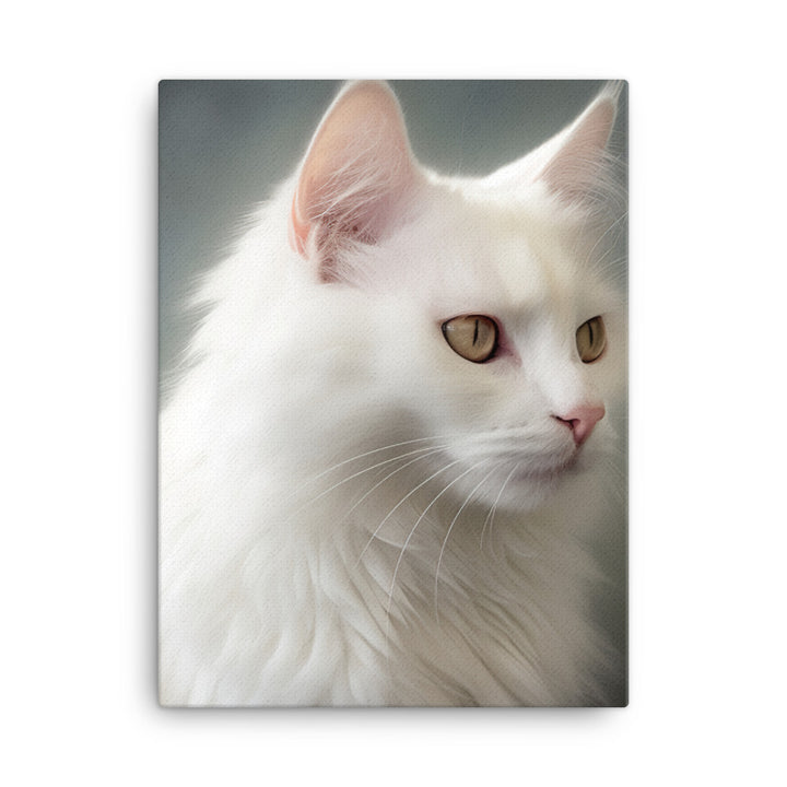 Turkish Angora Cat Canvas - PosterfyAI.com