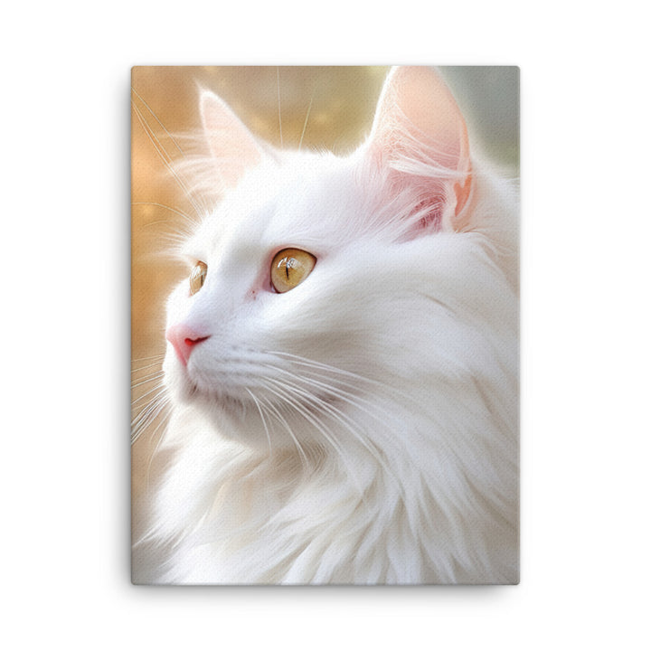Turkish Angora Cat Canvas - PosterfyAI.com