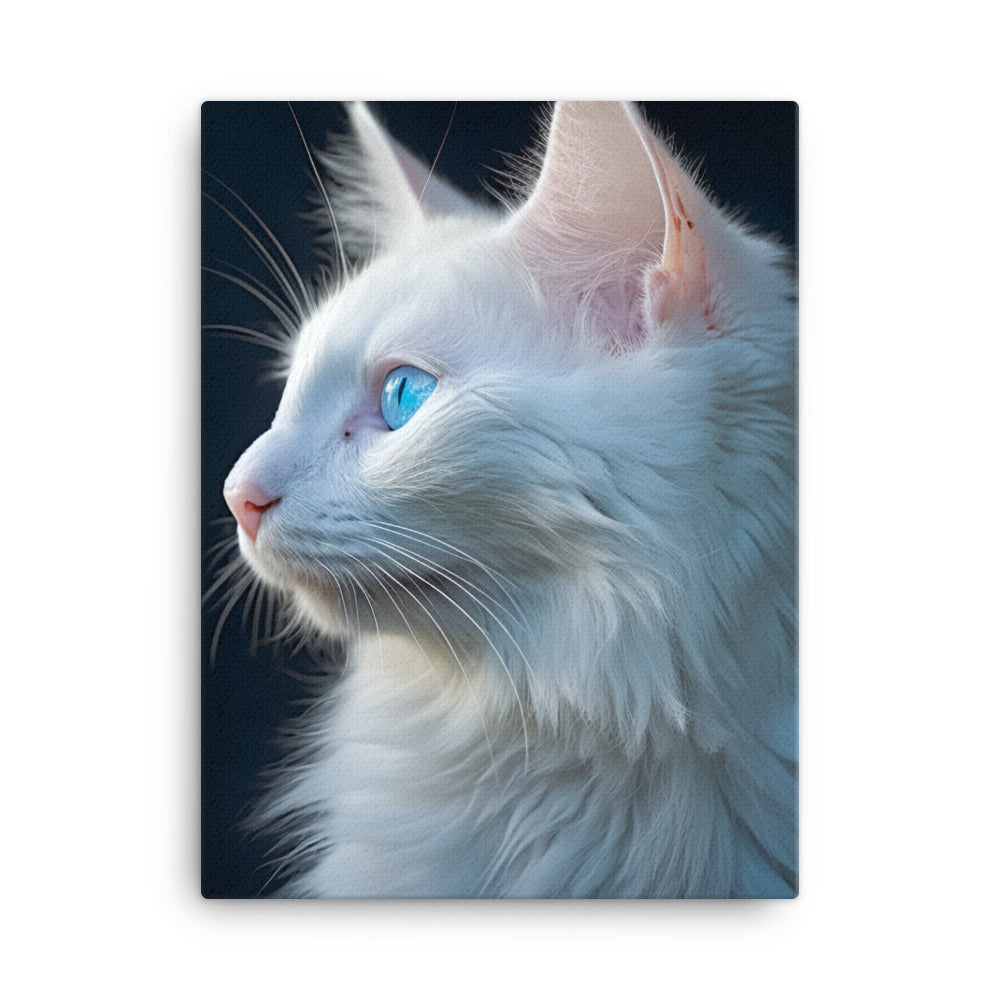 Turkish Angora Cat Canvas - PosterfyAI.com