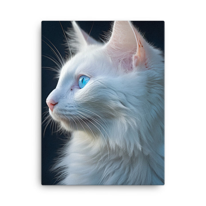 Turkish Angora Cat Canvas - PosterfyAI.com