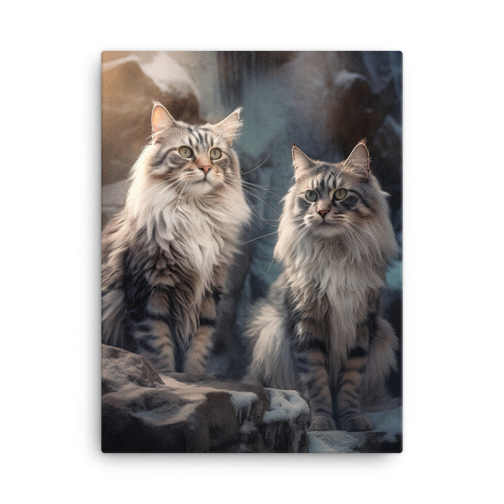 Norwegian Forest Cats Canvas - PosterfyAI.com