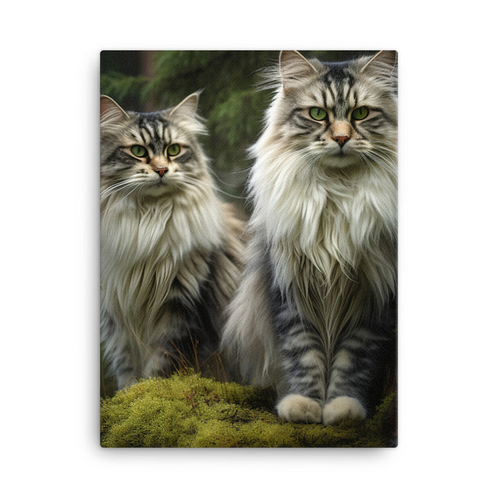 Norwegian Forest Cats Canvas - PosterfyAI.com