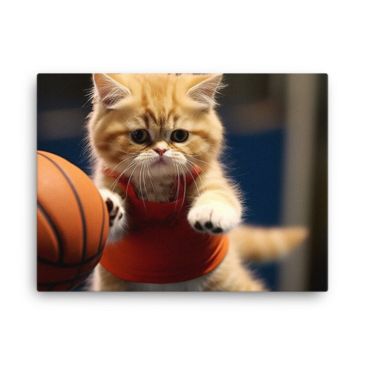 Exotic Shorthair BasketBall Player Canvas - PosterfyAI.com