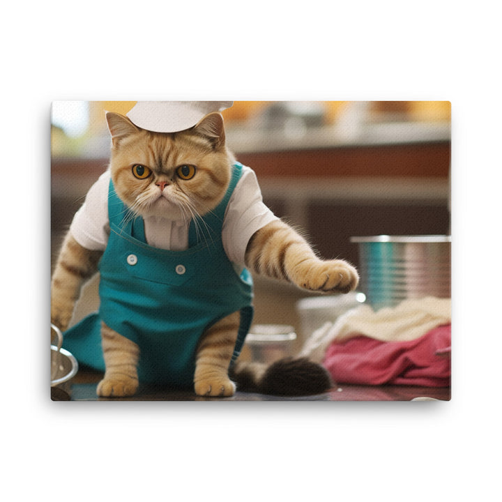 Exotic Shorthair Janitor Canvas - PosterfyAI.com