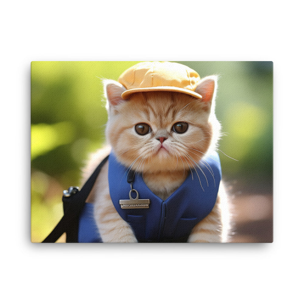 Exotic Shorthair Mail Carrier Canvas - PosterfyAI.com