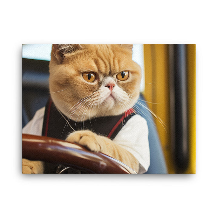 Exotic Shorthair Transit Operator Canvas - PosterfyAI.com