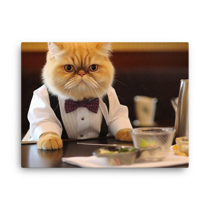 Exotic Shorthair Hotel Staff Canvas - PosterfyAI.com