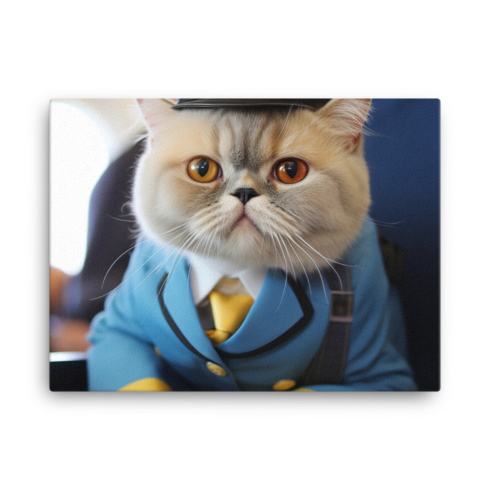 Exotic Shorthair Cabin Crew Canvas - PosterfyAI.com