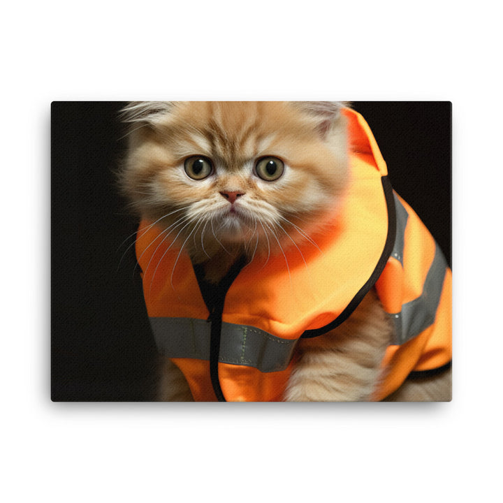 Exotic Shorthair Security Officer Canvas - PosterfyAI.com