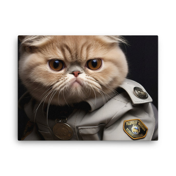 Exotic Shorthair Security Officer Canvas - PosterfyAI.com