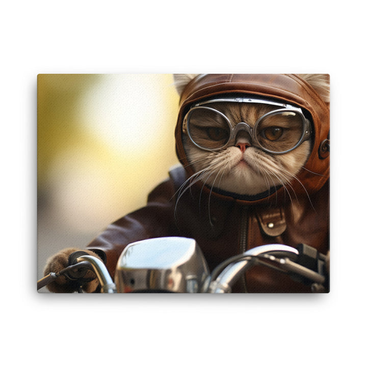 Exotic Shorthair Superbike Athlete Canvas - PosterfyAI.com